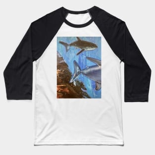 Shark Collage Baseball T-Shirt